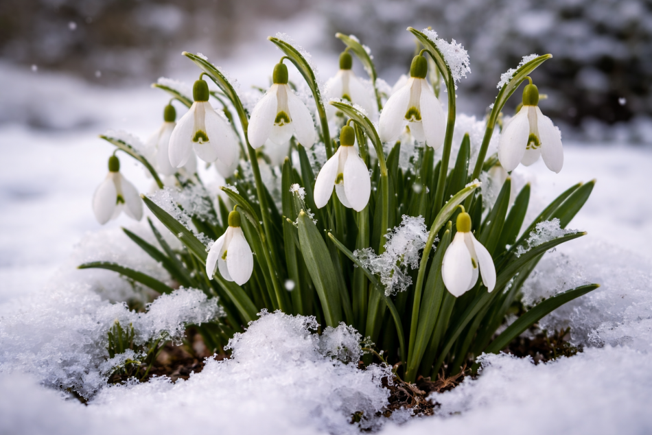 В Московском районе Петербурга после оттепели появились первые подснежники 2026 года